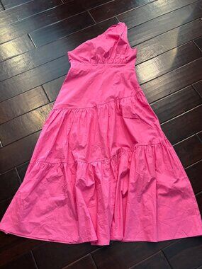 MittoShop Hot Pink One-Shoulder Maxi Dress | Size M